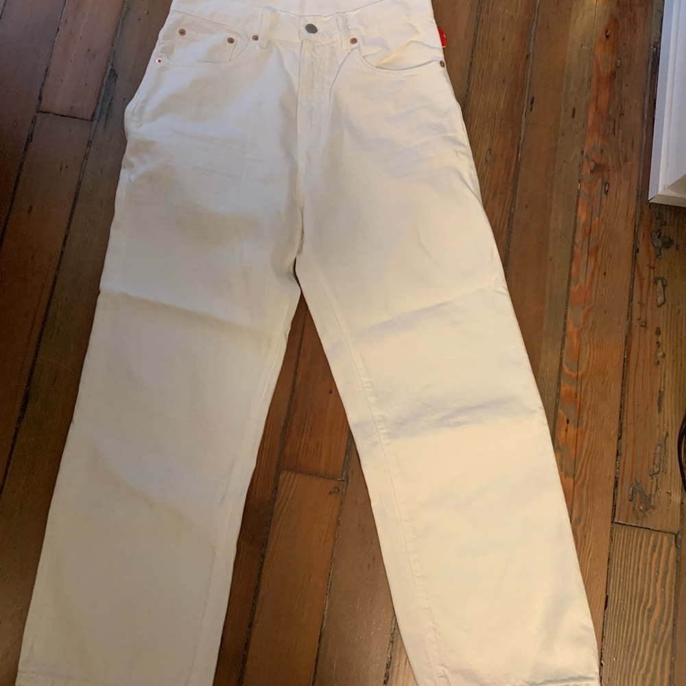 Deminist high rise straight leg 29 white jeans